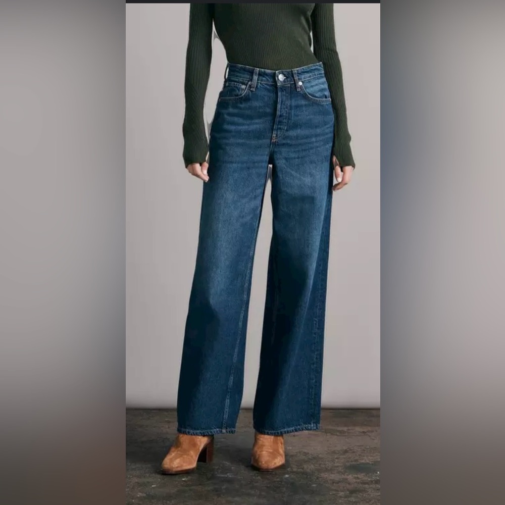 RAG AND BONE Maya High-Rise Wide Leg Jean in Clearwater Size 24 NWOT